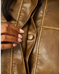 Cable & Gauge Women's Unstructured Faux Leather Bomber