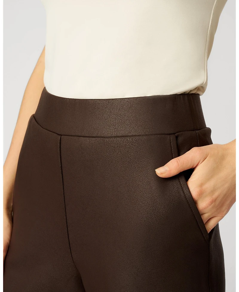 Cable & Gauge Women's Coated Pull On Bootcut Pant