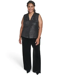 Calvin Klein Plus Sequined V-Neck Top