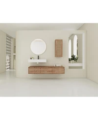 Streamdale 60" Wall-Mount Vanity, Resin Sink & Cabinet, Soft-Close Drawers