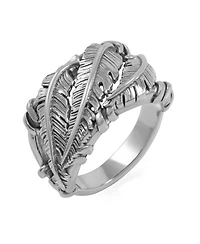 American West Jewelry Sterling Silver 3-Feather Ring