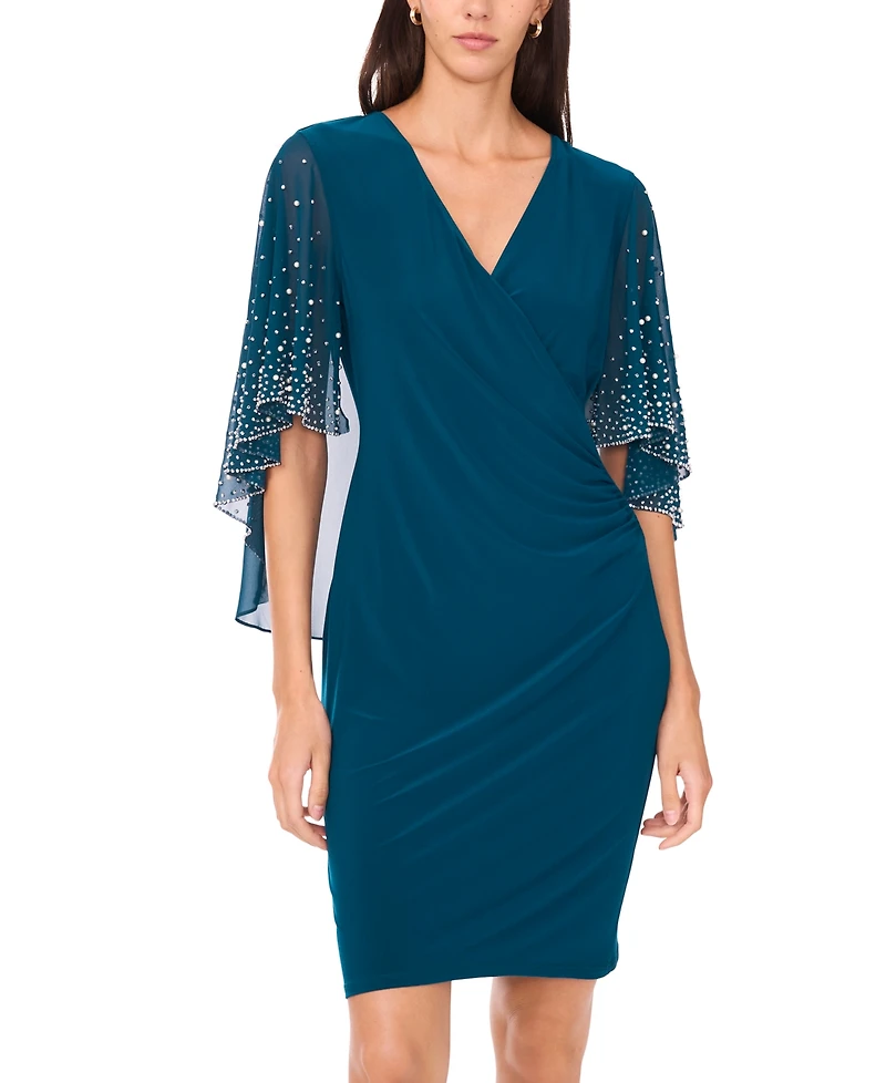 Msk Women's Side Drape Overlay Pull-On Dress
