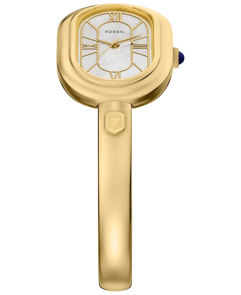 Fossil Women's Sloan Three-Hand Gold-Tone Stainless Steel Bangle Watch, 25mm