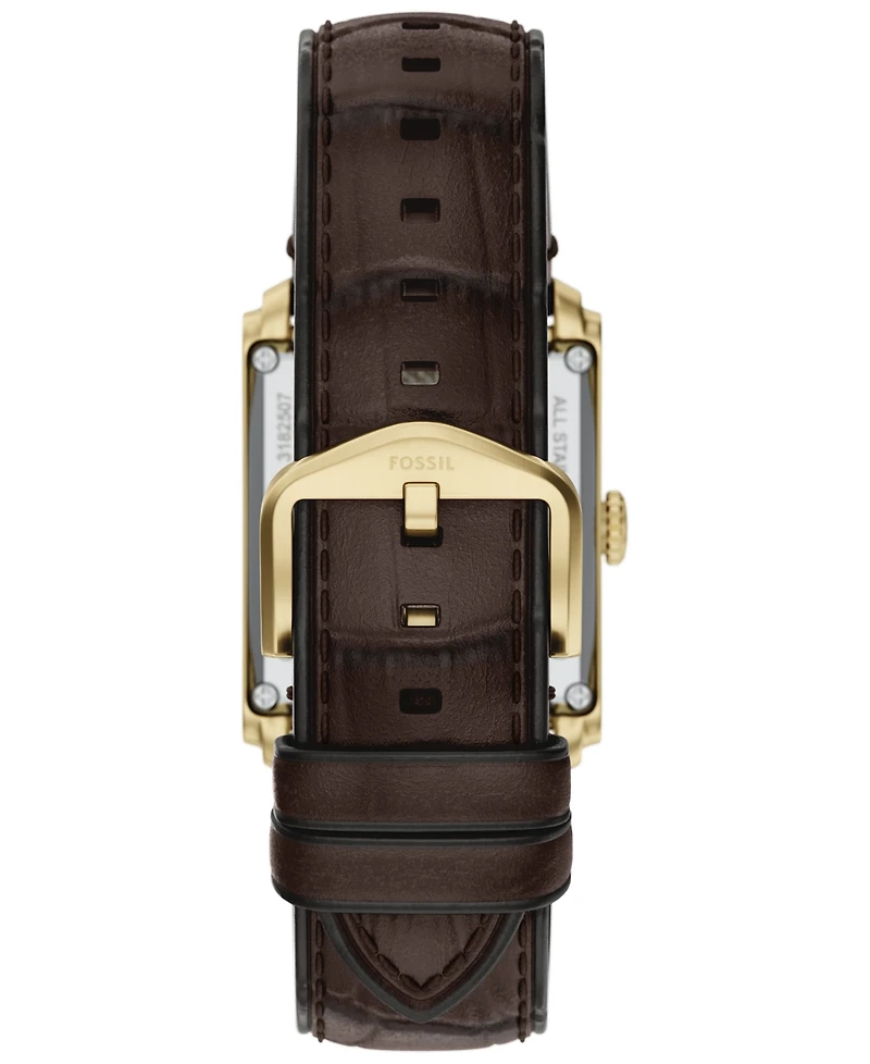 Fossil Men's Carraway Automatic Brown Croco Leather Watch
