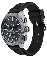 Fossil Men's Machine Chronograph Black Silicone Watch, 44mm
