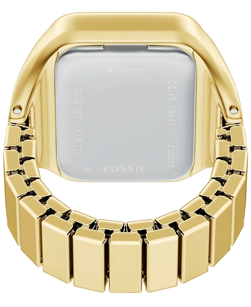 Fossil Women's Raquel Watch Ring Two-Hand Gold-Tone Stainless Steel Watch,14mm