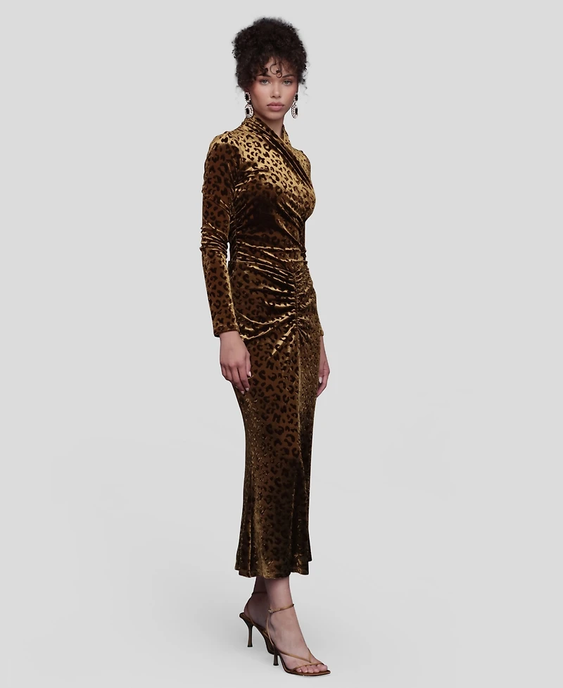 Avec Les Filles Women's Front Ruched Midi Skirt