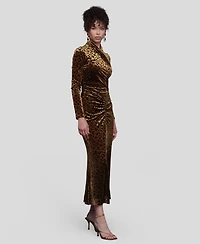 Avec Les Filles Women's Front Ruched Midi Skirt