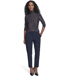 Tommy Hilfiger Women's Long Sleeve Cascade Dot Turtleneck Top