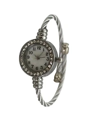 Olivia Pratt Silver Petite Twisted Bangle Bracelet Watch