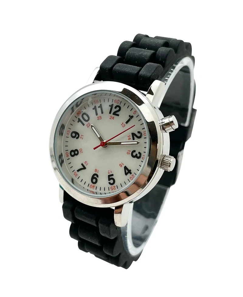 Olivia Pratt Luminous Dial Easy Read Medical Professionals Silicone Band Women Watch