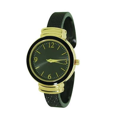 Black Gold Olivia Pratt Every Day Textured Metal Bangle Watch