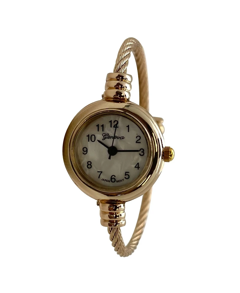 Olivia Pratt Pack #2 3-Pack Fashion Analog Bangle Cuff Wrist Bracelet Wire Bangle Women Watch