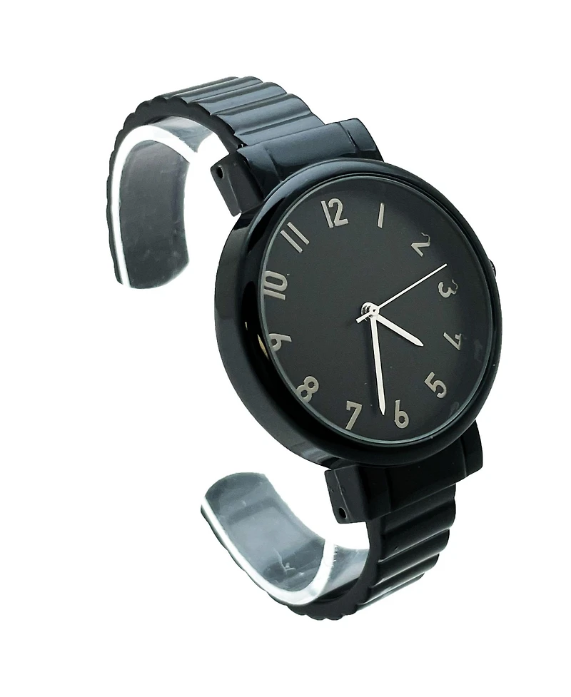 Olivia Pratt Black Round Face Every Day Versatile Bangle Women Watch