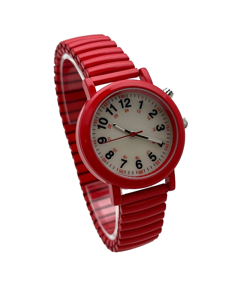 Olivia Pratt Stretch Band Easy Read Nurse Watch with Second Hand Women Watch