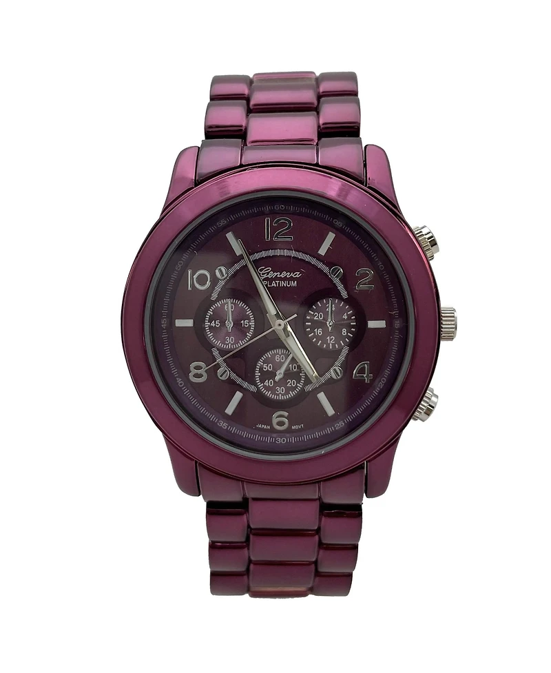 Olivia Pratt Purple Metallic Bold and Bright Boyfriend Women Watch