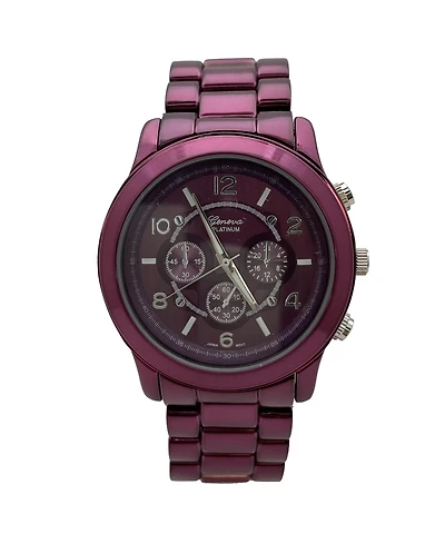 Olivia Pratt Purple Metallic Bold and Bright Boyfriend Women Watch