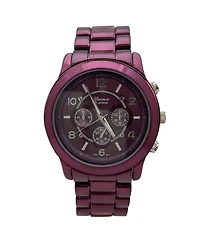 Olivia Pratt Purple Metallic Bold and Bright Boyfriend Women Watch