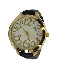 Olivia Pratt Navy Artistic Numeral Leather Strap Watch