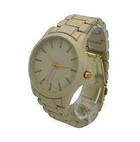 Olivia Pratt Beige Solid Color Large Face Women Watch