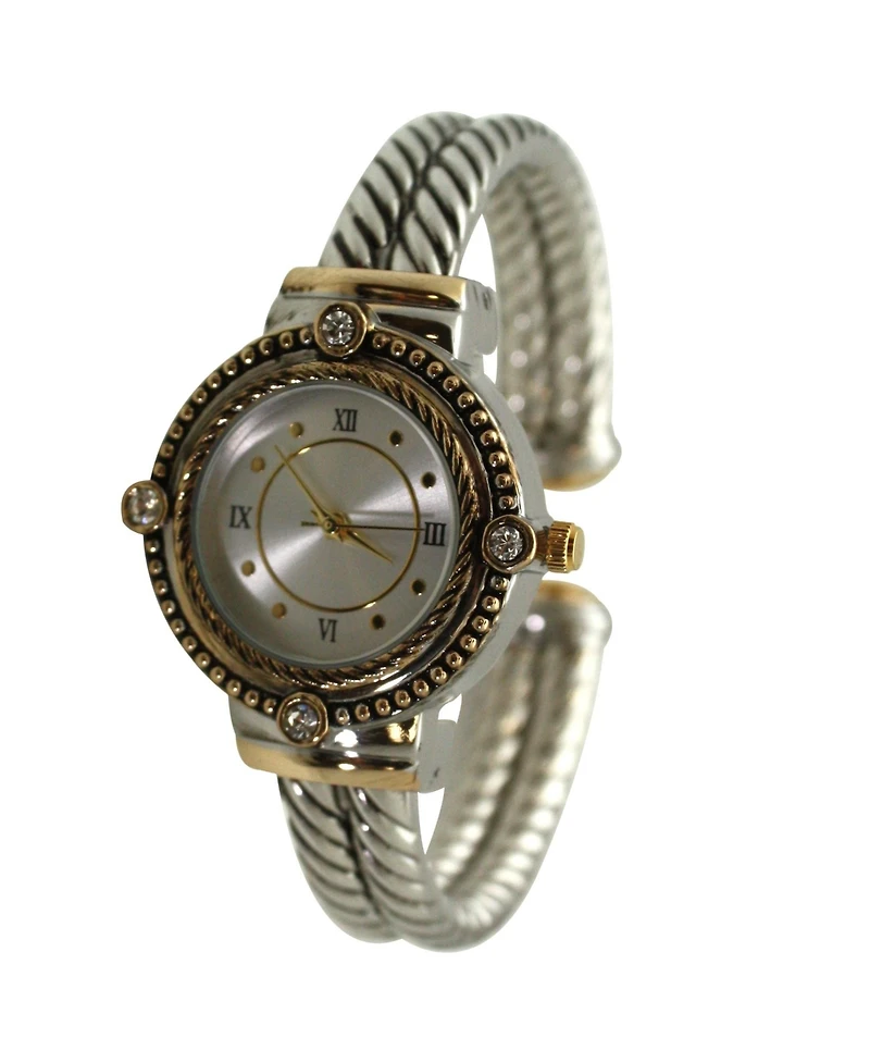 Olivia Pratt Two Tone Elegant Classy Roman Numerals and Details Women Watch