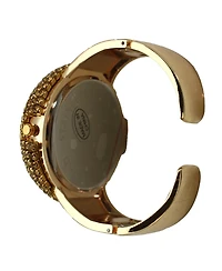 Gold Sparkle Rhinestones Chunky Bangle Women Watch