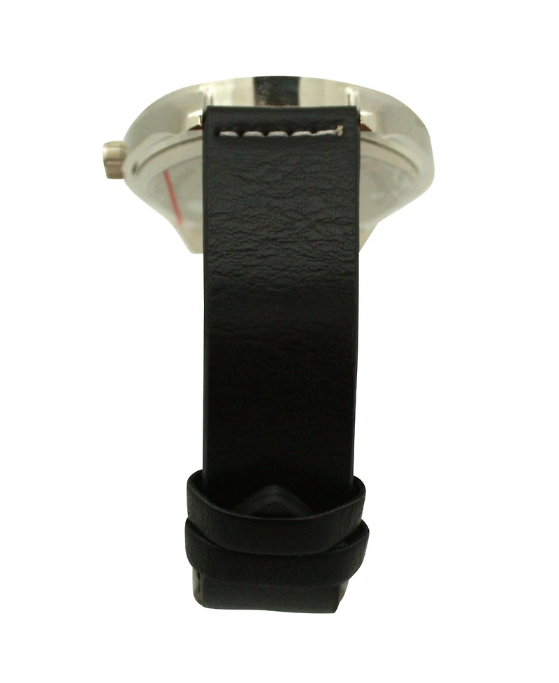 Olivia Pratt Silver Minimalist Faux Leather Band Women Watch