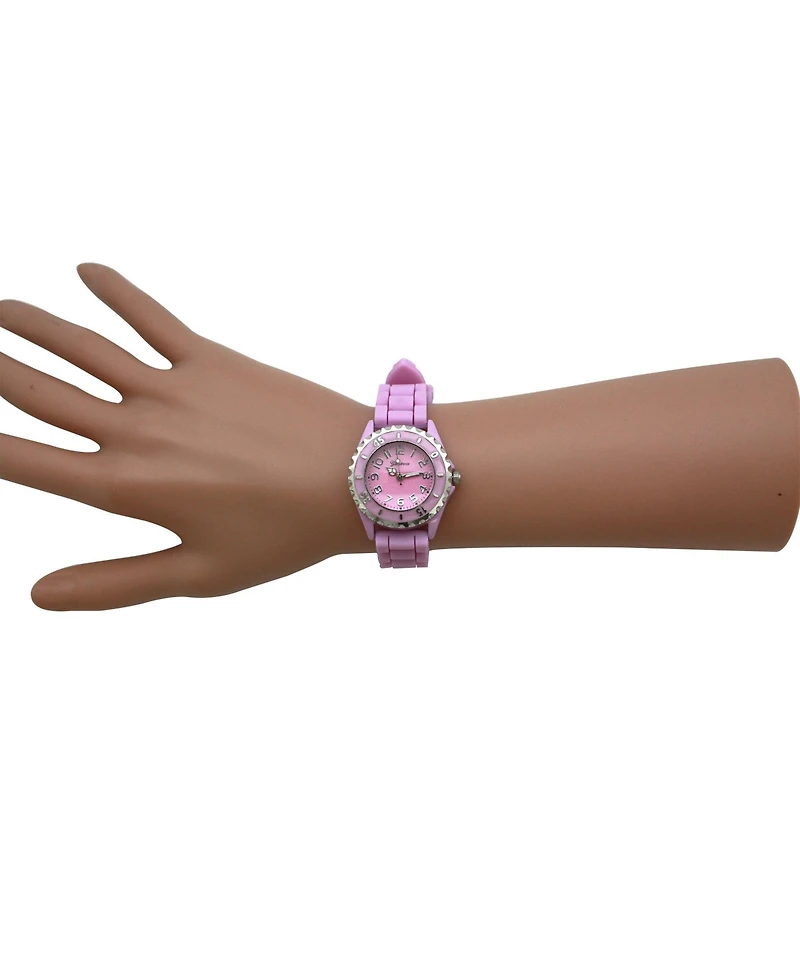 Olivia Pratt Lavender Solid Color Silicone Strap Casual Women Watch