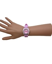Olivia Pratt Lavender Solid Color Silicone Strap Casual Women Watch