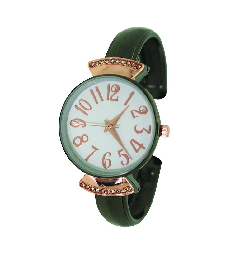 Gunmetal Rose Gold Olivia Pratt Every Day Large Numbers Dial Metal Bangle Watch
