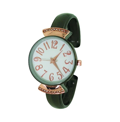 Gunmetal Rose Gold Olivia Pratt Every Day Large Numbers Dial Metal Bangle Watch