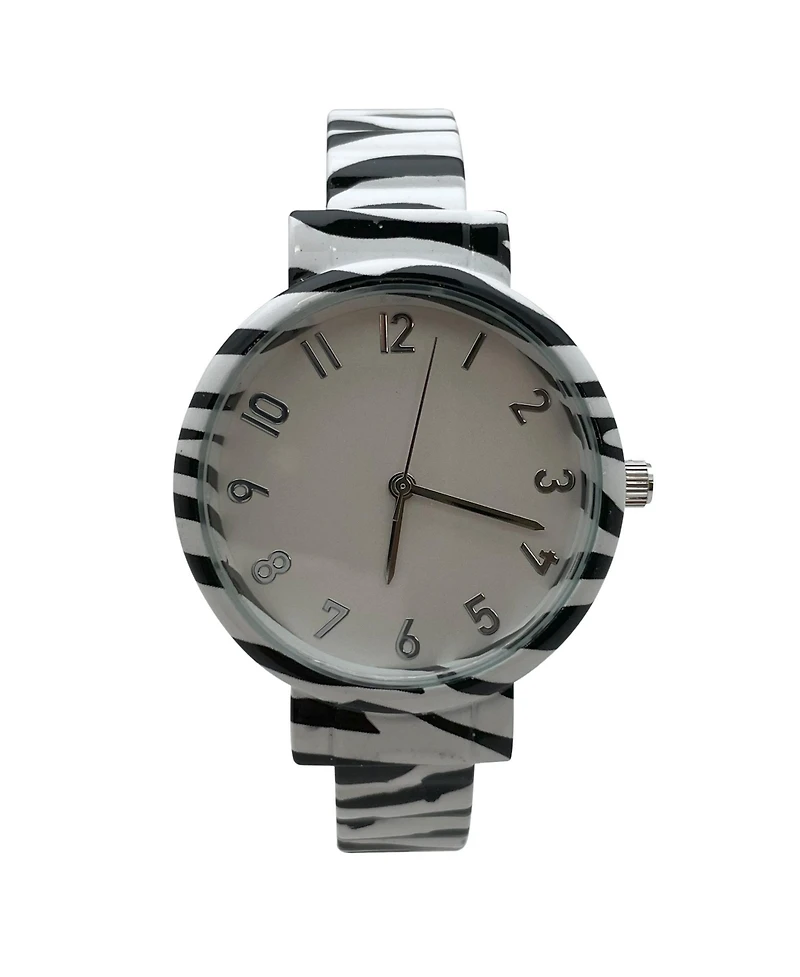 Olivia Pratt Zebra Round Face Every Day Versatile Bangle Women Watch