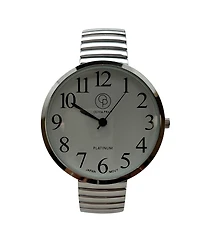 Olivia Pratt Silver Stretch Band Big Face Shiny Colors Women Watch