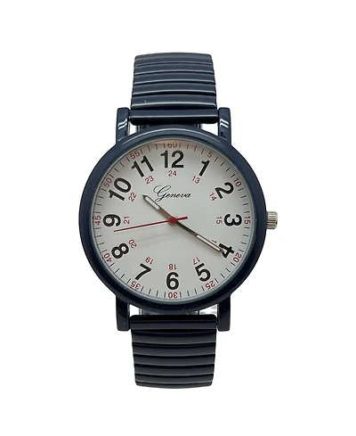 Olivia Pratt Navy Bold Numbers and Casual Stretch Band Women Watch
