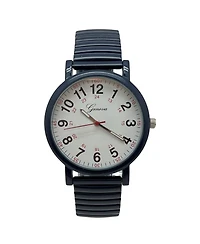 Olivia Pratt Navy Bold Numbers and Casual Stretch Band Women Watch