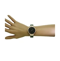 Gunmetal Rose Gold Olivia Pratt Elegant Emerald Rhinestone Solid Metal Bangle Watch