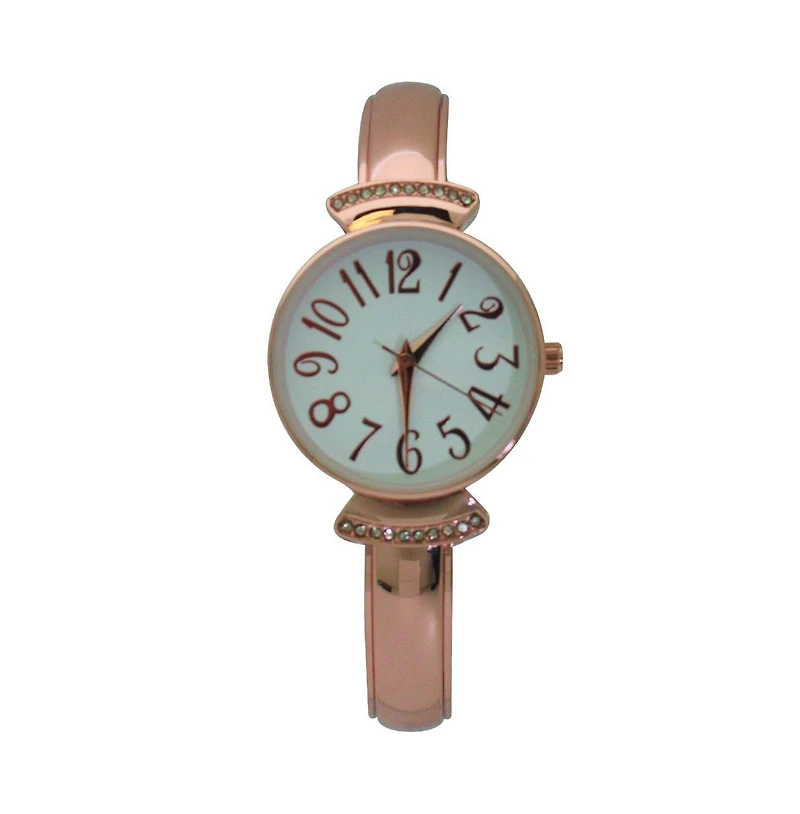 Olivia Pratt Rose Gold Olivia Pratt Every Day Large Numbers Dial Metal Bangle Watch