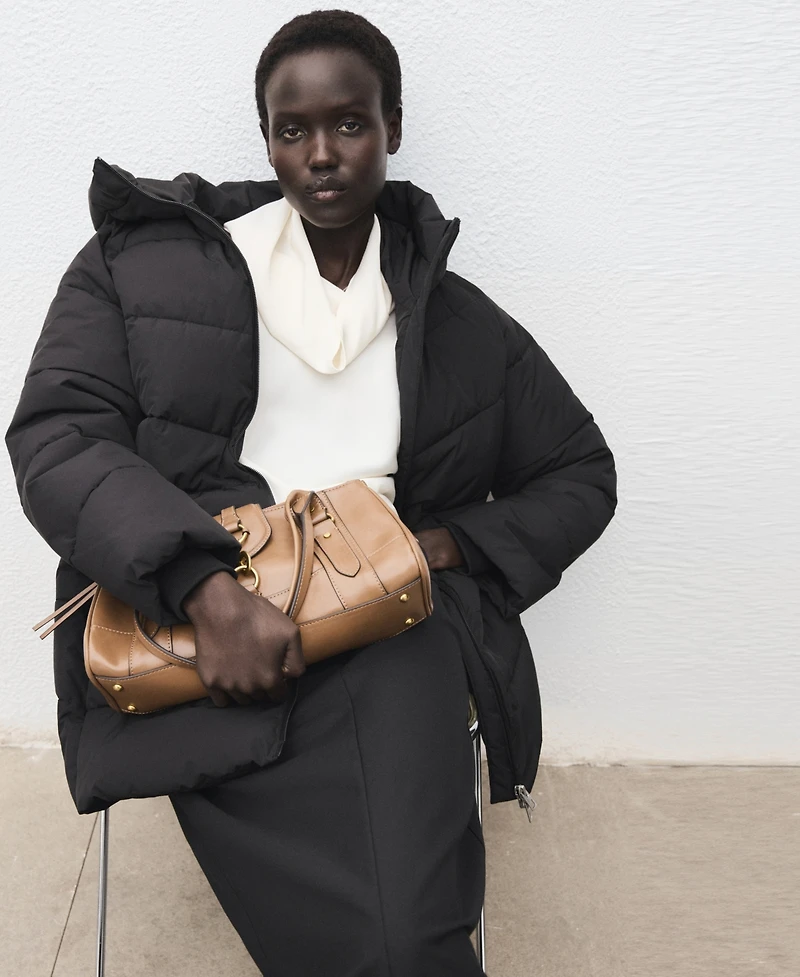 Mango Women's Hood Quilted Coat
