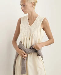 Mango Women's Cotton Lace Nightdress