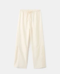 Mango Women's Drawstring Cotton Lace Pajama Pants