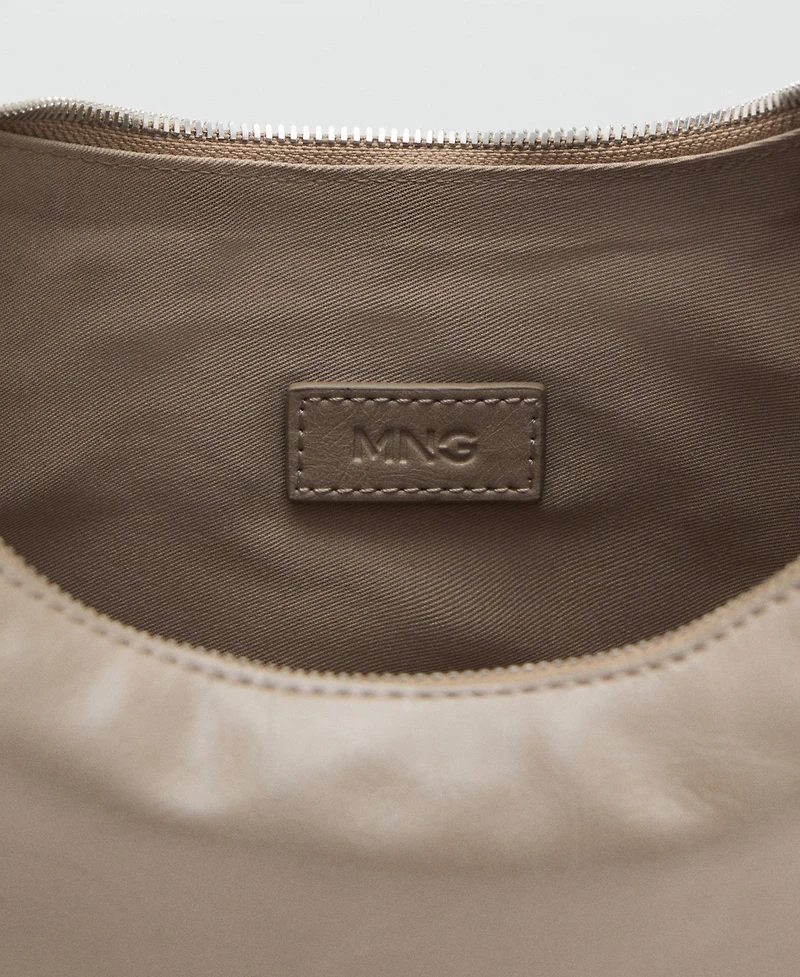 Mango Women's Pebbled Effect Medium Oval Bag