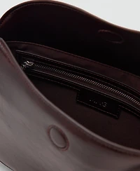 Mango Women's Pebbled Effect Oval Crossbody Bag