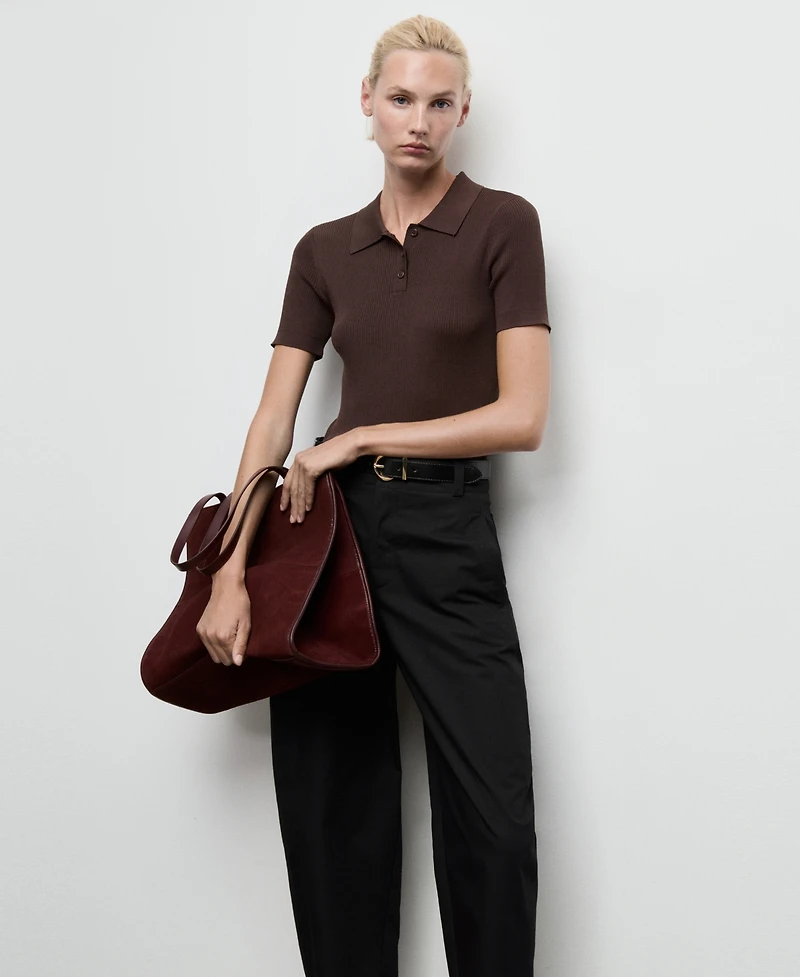 Mango Women's High-Waisted Balloon Pants