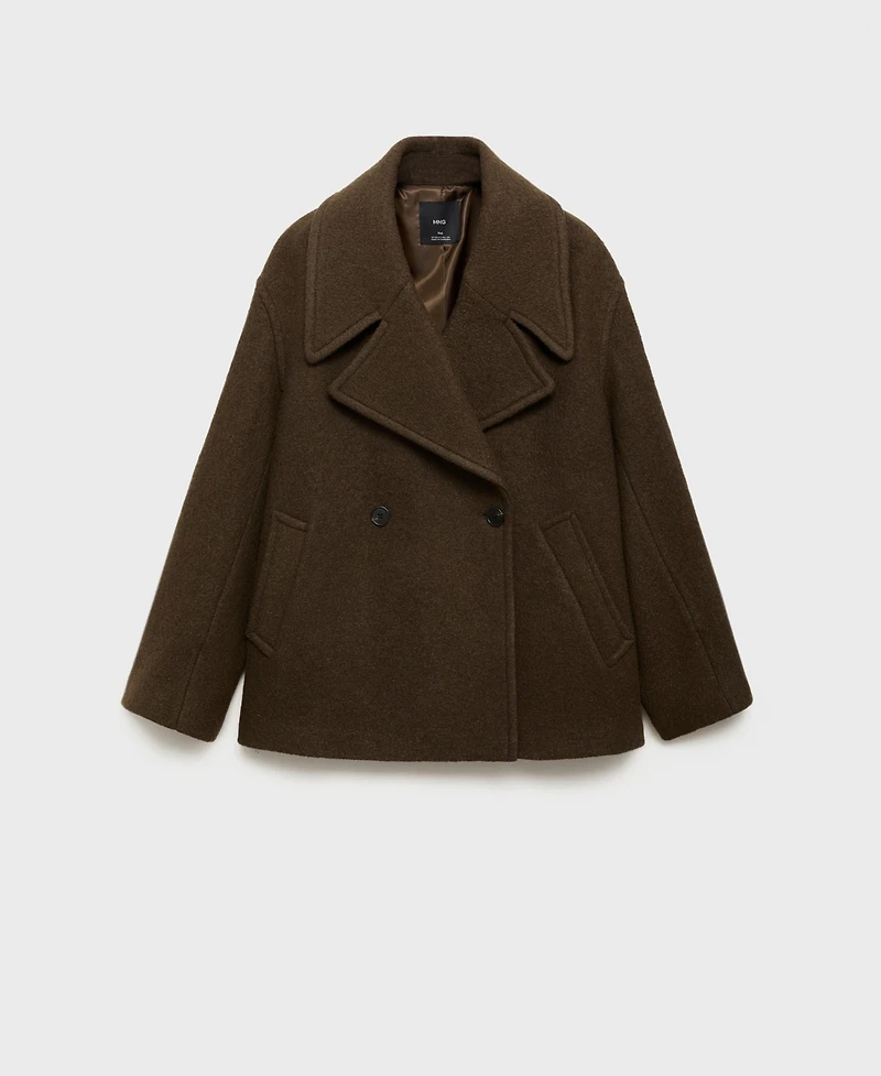Mango Women's Maxi Lapels Oversized Wool Coat