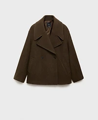 Mango Women's Maxi Lapels Oversized Wool Coat