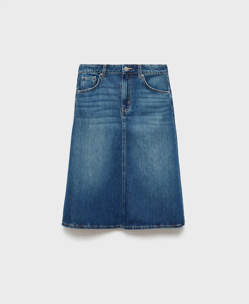 Mango Women's Midi Denim Skirt
