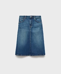 Mango Women's Midi Denim Skirt