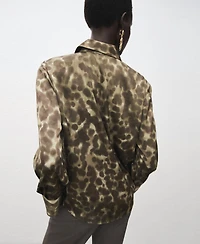 Mango Women's Satin Print Shirt