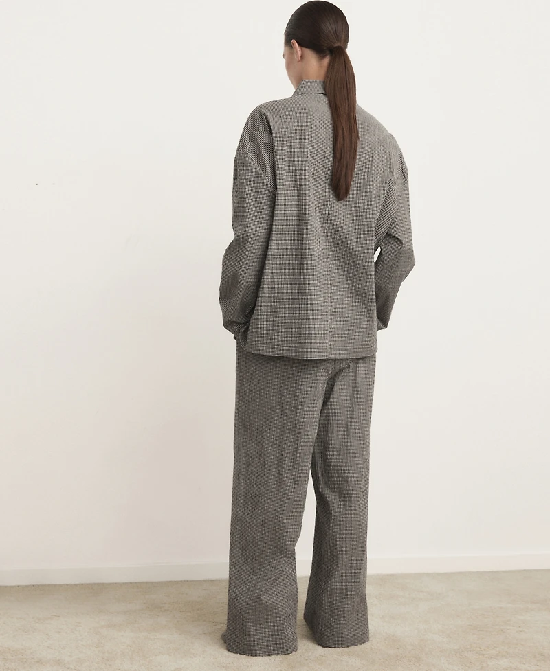 Mango Women's Two-Piece Cotton Gingham Pajamas
