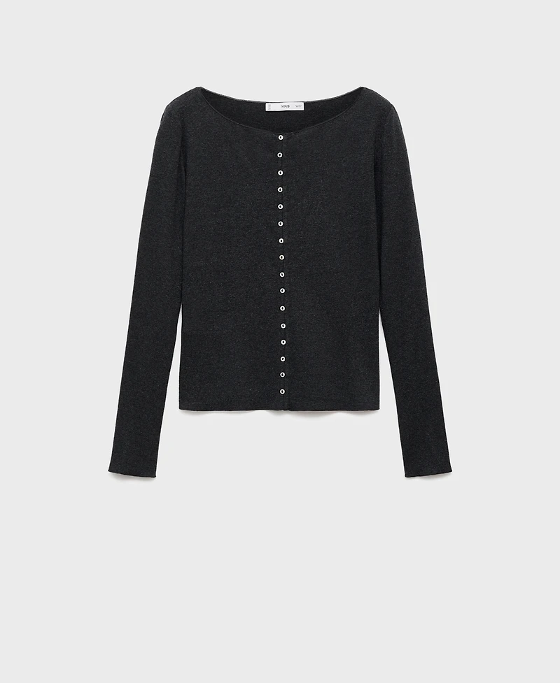 Mango Women's Boat Neck Buttoned Cardigan